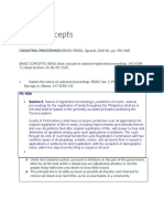 Basic Concepts: CADASTRAL PROCEEDINGS (READ: PRDRL, Agcaoili, 2018 Ed., Pp. 350-368)