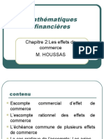 Chapitre 2 Mathématiques Financières Effets de Commerce