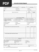 FM - 12 Corrective Action Request