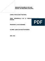 Ensayo Desarrollo de La Personalidad Por Etapas, Jesus Huyhua Raymundo