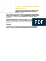 Importancia Del Amor Propio para El Crecimientopersonal.