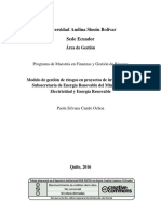 Modelo de Gestión de Riesgos en Proyectos de Inversión de La Subsecretaría de Energía Renovable