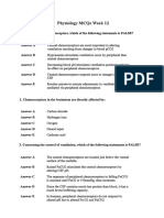 Physiology MCQS: Week 12