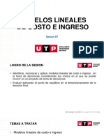 Modelos Lineales de Costo E Ingreso: Sesión 07