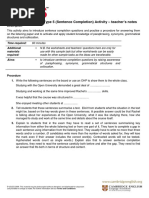 IELTS Listening Task 5 Sentence Completion v3