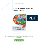 Fundamentals of Translation by Sonia Colina: Read Online and Download Ebook