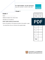 Math Paper Semester Exam 1 Grade 4: Pelita Hati National Plus School