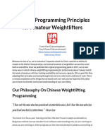 Chinese Programming Principles For Amateur Weightlifters