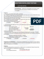 Itemized Deductions Installment Method: (Lecture Notes)