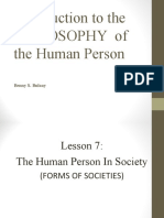 Introduction To The Philosophy of The Human Person: Benny S. Bulaay