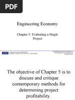 Engineering Economy: Chapter 5: Evaluating A Single Project