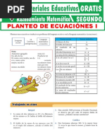 Problemas de Planteo de Ecuaciones para Segundo Grado de Secundaria