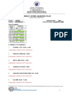 WEEKLY HOME LEARNING PLAN Template