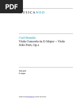 Carl Stamitz: Viola Concerto in D Major - Viola Solo Part, Op.1