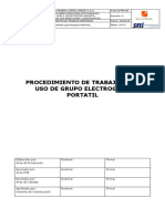 Procedimiento de Trabajo para Uso de Grupo Electrogeno Portatil