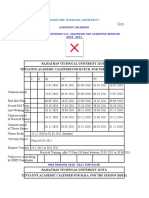 Rajsathan Technical University, Kota Tentative Academic Calender For B.Tech. For The Session 2010-11