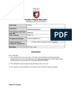 Faculty of Higher Education: Assignment Cover Sheet