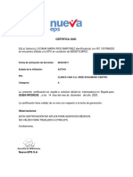 Certificacion Nueva Eps