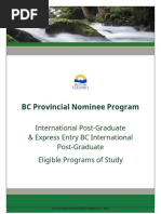 BC PNP IPG EEBC IPG Eligible Programs of Study