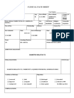 Clinical Face Sheet: Diabetes Millitus T2