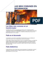 Las Fallas Más Comunes en Un Transformador