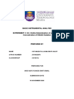 Basic Instrumental Analysis Experiment 2: Uv-Visible Determination of An Unknown Concentration of Kmno4 Solution