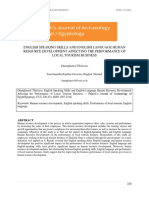 English Speaking Skills and English Language Human Resource Development Affecting The Performance of Local Tourism Business