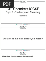 Flashcards - Topic 5 Electricity and Chemistry - CIE Chemistry IGCSE