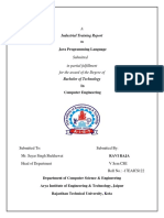 Java Programming Language Submitted: Industrial Training Report