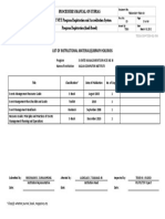 List of Instructional Materials-Library Holdings