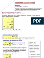 Chapter 1 Electromagnetic Fields: Lecture 1 Maxwell's Equations 1.1 Maxwell's Equations and Boundary Conditions