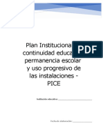 Plan Institucional de Continuidad Educativa, Permanencia Escolar y Uso Progresivo de Las Instalaciones - Pice