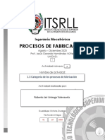 1.3 Categoría de Los Procesos de Fabricación