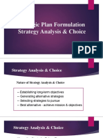 Strategy Analysis & Choice