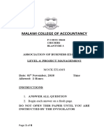 Malawi College of Accountancy: Association of Business Excutives Level 4: Project Management