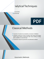 Classification of Analytical Techniques