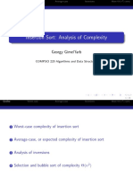 Insertion Sort: Analysis of Complexity: Georgy Gimel'farb