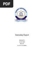 Internship Report: Submitted By: Ayesha Zahid Bba 8-E 02-111171-141/48694