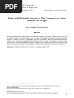 Enablers and Difficulties For Innovation in Chile: Perceptions From Medium Size Plastic Firm Managers