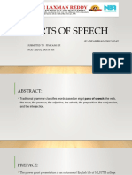 Parts of Speech: - by Ankam Bhagavan Yadav Submitted To: Prakash Sir Hod: Abdul Basith Sir