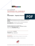 Décantation - Aspects Théoriques