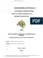 (Papa y Ácido Clorogénico) Técnicas Analíticas Empleadas en Metabolómica de Alimentos