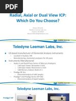 Radial, Axial or Dual View ICP: Which Do You Choose?: Manny Almeida Teledyne Leeman Labs, Inc. Hudson, NH 03031