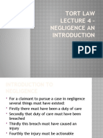 Tort Law Lecture 4 - Negligence An: Ms Gallop