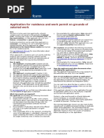 AR1 Application Form: Application For Residence and Work Permit On Grounds of Salaried Work