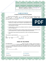 TCUs TRUST CAPITAL UNITS CERTIFICATE GREEN BORDER EDITABLE