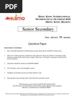 HKIMO 2018 G10 - Senior Seconday PDF