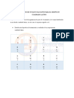 Ejercicio de Un Dato Faltante para El Diseño en Cuadrado Latino