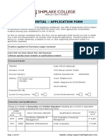 Confidential - Application Form: Position Applied For:Purchase Ledger Assistant