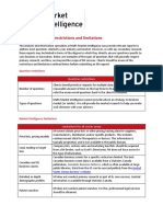 Market Intelligence Restrictions and Limitations